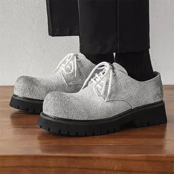 Японские ретро туфли дерби с большой головой, мужские старомодные повседневные кожаные туфли для поездок на работу 24229-J 38 белый