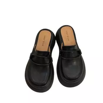 Японские ретро туфли с большой головой на платформе с одной педалью туфли Muller весна-лето 2024 новые тапочки с сумкой на голову женская верхняя одежда 35