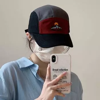 Японские ретро-вышитые горные вершины 5-панельные бейсболки для мужчин летние парные универсальные модные солнцезащитные женские шляпы 56-58cm бежевый