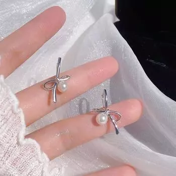 Японские серьги-бантики Ins Высококачественные милые и нежные серьги для темперамента