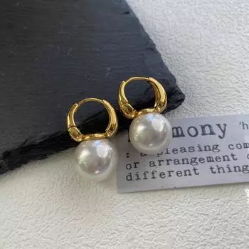 Японские Серьги с Жемчугом в Легком Роскошном Стиле, Темпераментные, Сказочный Веер, Простые, Темпераментные, Серьги-Застежки, Маленькие, Свежие, Высококлассные, Тренд