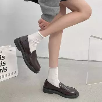 Японские школьные готические мокасины в стиле колледжа, туфли Мэри Джейн больших размеров, британская униформа, мокасины, женская обувь в стиле Лолиты 35 коричневый