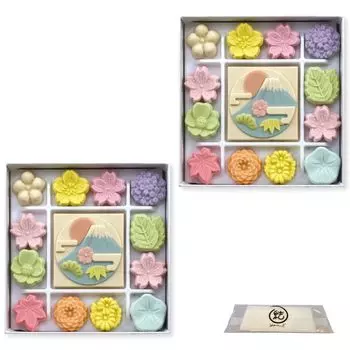 Японские сладости Подарочные Васанбон Сушеные сладости Сладости Популярные Васанбон Сахар 100 Просмотров 2 Коробки Chiyobako Fuji Сувенир Восход Красивый Вкусный Элегантный