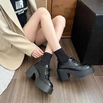 Японские туфли jk small из кожи для женщин 2024 года, новые осенние туфли на платформе в британском стиле в стиле ретро 35