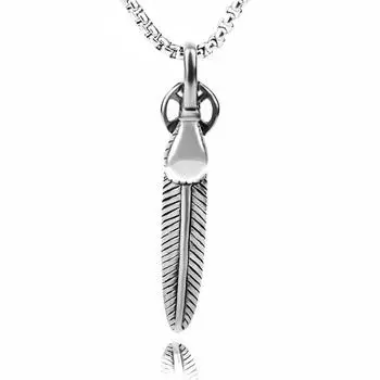 Японские ювелирные изделия из титановой стали, ожерелье с перьями в стиле Харадзюку, персонализированное ожерелье с подвеской, аксессуары в виде цепочки для свитера.