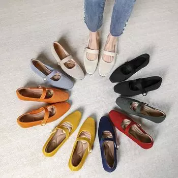 Японские весенние и летние туфли-лодочки с одним словом, смешанные с поясом, плетеные туфли Мэри Джейн, плетеные туфли, туфли на плоской подошве, женские туфли 34 красный