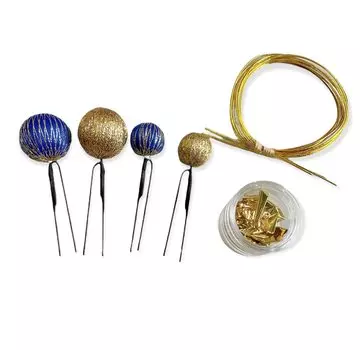 Японские волосы синий золотой бал выпускной свадебная одежда, орнамент, золото, лист, мидзухики, канзаши, церемония, свадьба, Сити-Го-Сан, с длинными рукавами синий