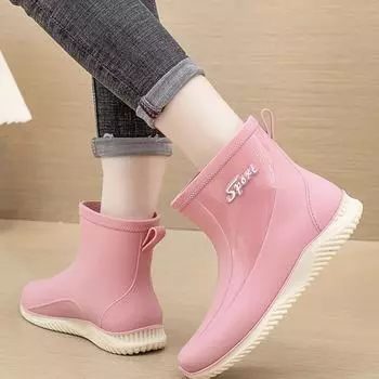 Японские женские летние ПВХ низкие пластиковые резиновые сапоги 36