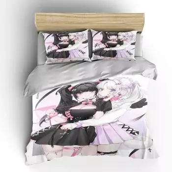 Японский 3D Аниме Моэ Двуспальная Кровать Пододеяльник Кровать Европейский Постельное Белье Домашний Текстиль Роскошные Наволочки Постельное Белье Спальня A 70x133cm 2pcs