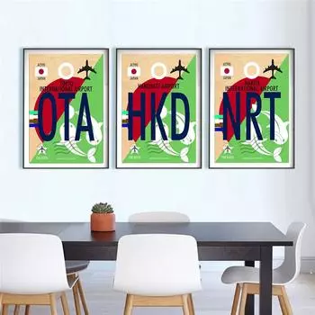 Японский аэропорт Плакат Простой стиль Настенная живопись Холст Картина Печать для любителей путешествий Подарки Гостиная Домашний декор Картины Cuadros 21x30cm No Framed