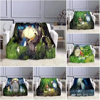Японский Amime Тоторо Мой сосед Тоторо мультфильм 3D мягкое одеяло легкое фланелевое одеяло 75x90cm