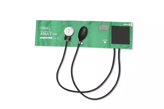 Японский анероидный сфигмоманометр FOCAL с футляром для переноски, нейлоновая манжета без латекса, зеленый FC-100V
