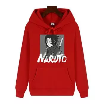 Японский аниме-принт «Наруто» осень/зима удобная мягкая утолщенная мужская высококачественная повседневная модная теплая уличная толстовка с капюшоном S