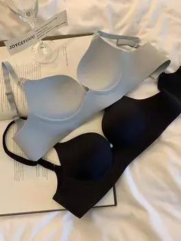 Японский бесшовный 3D антипровисающий бюстгальтер Push-Up для женщин - без стального кольца 34/75BC (Comfort thin cup 0.6cm) шампанского