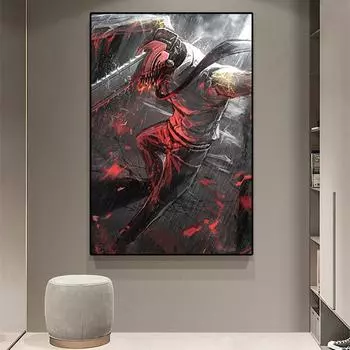 Японский боевик аниме мультфильм бензопила детская комната арт 21cm30cm NoFrame