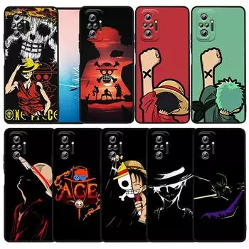 Японский цельный чехол Luffy для Xiaomi Redmi Note 11 10S 10 9T 9S 9 8T 8 7 6 Pro Plus Max 5G, черный мягкий чехол для телефона Funda Capa Redmi Note 6 Pro