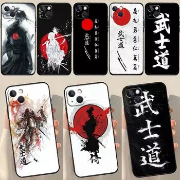 Японский чехол Bushido Samurai для iPhone 12 11 13 14 15 Pro Max 12 Mini 7 8 Plus X XR XS Max SE 2020, чехол для телефона iPhone 7 8