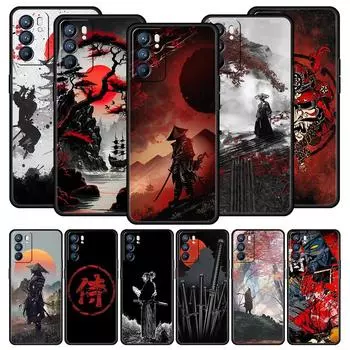Японский чехол Bushido Samurai для Oppo Find X6 X5 A54 A53 A52 A9 2020 A15 A95 A17 A16 A76 A74 A57 Reno7 Reno6 Pro Plus 5G Oppo Reno6 5G
