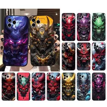Японский чехол для телефона Oni Mask для iPhone 15 14 Pro Max 13 12 11 Pro Max XSMax XR 12 13 mini 14 Plus iphone 11ProMax
