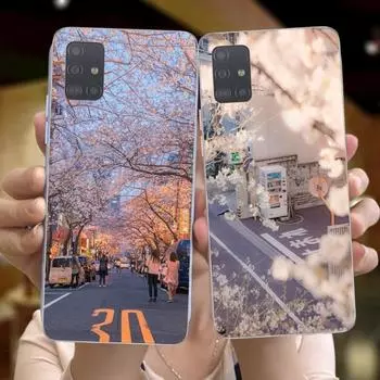 Японский чехол для телефона с изображением вишни для Huawei P50 P40 P30 Pro Mate 40 30 Pro Nova 8 8i Y7P Honor, прозрачный чехол для телефона Huawei P50 Pro