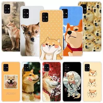 Японский чехол для телефона с милой улыбкой Шиба-ину для Samsung Galaxy A12 A22 A32 A42 A52 A72 A51 A71 5G A41 A31 A21 A02S M12 M21 M31 M30S Samsung A12 5G