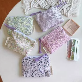 Японский цветочный кошелек для монет, милый маленький кошелек для мелочи, женский клатч, кошелек для помады, косметичка, сумка для хранения монет