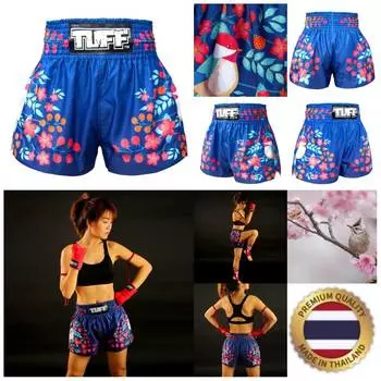 Японский цветок Соловей Птица Муай Тай ММА Кикбоксинг Боксерские шорты Ретро Винтаж Брюки с принтом 3D Эластичный бой Боевые искусства Обучение Фитнес Тренажерный зал