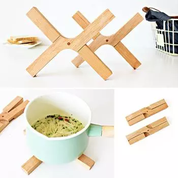 Японский деревянный изоляционный коврик, бытовой буковый складной коврик для чаши, коврик для чашки, в картонной упаковке