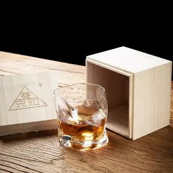 Японский дизайнерский хрустальный бокал неправильной формы с гранями для виски Whiskybecher Whisky Rock Glass Artwork Wine Cup Bar GlassVodka Cup
