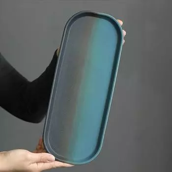 Японский домашний чайный сервиз Тарелка Поднос для чая Кунг-фу Поднос для свежих фруктов Керамический ретро-поднос для чайного столика Поднос для слива чая