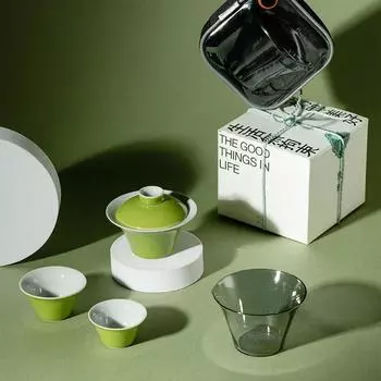 Японский дорожный чайный сервиз Минималистский керамический переносной чехол для улицы Fast Guest Cup Чайный сервиз Kung Fu Керамический и глиняный китайский горшок