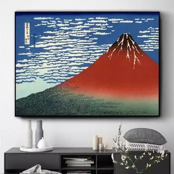 Японский Fuji Mountain Ukiyo, настенная живопись на холсте, постер для домашнего декора, постеры и принты, декоративные картины без рамы 21cm30cm NoFrame