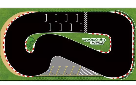 Японский Hitech Turbo Racing RC Truck Basic 50 x 95 см Turbo Racing Оригинальный продукт Circuit Race Course Гоночный коврик Дополнительные детали Масштаб 760101 [Оригинал чёрный