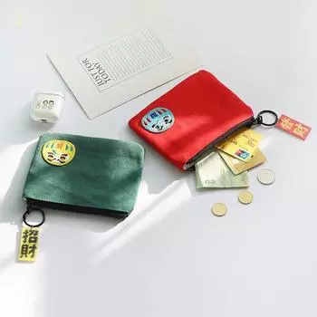 Японский холщовый кошелек на удачу, подвеска на удачу, безделушки, кулон на удачу, богатство, студенческая сумка для монет, женский маленький кошелек жёлтый