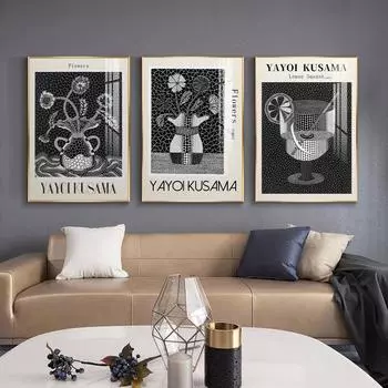 Японский художник Яёи Кусама, классические постеры и принты, искусство в горошек, абстрактная картина на холсте, настенная картинная галерея, домашний декор 21cm30cm NoFrame