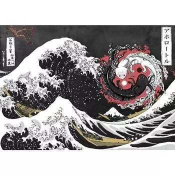 Японский Инь Ян Карп Кои Классические Холст Картины Настенное Искусство Постеры и Принты Великая Волна Известные Художественные Картины Комната Домашний Декор 21cm30cm NoFrame
