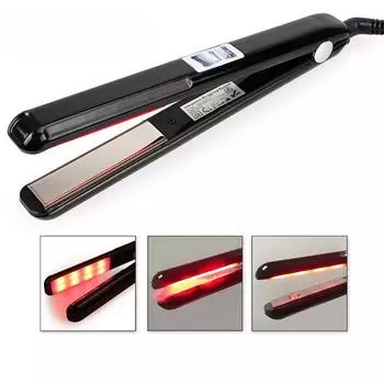 Японский инфракрасный ультразвуковой выпрямитель для волос с ЖК-дисплеем — бережный, многофункциональный инструмент для укладки Black Japan plug