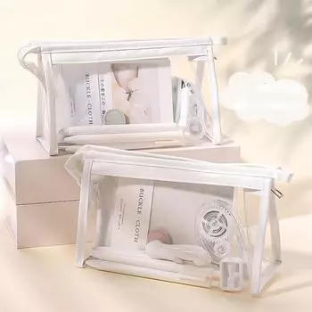 Японский Ins простой прозрачный ПВХ треугольный пенал на заказ DIY большой емкости канцелярские принадлежности женский водонепроницаемый пенал