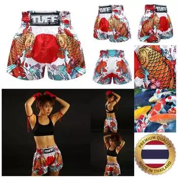 Японский карп кои рыба Муай Тай ММА кикбоксинг боксерские шорты ретро винтажные брюки с принтом 3D микрофибра эластичный бой боевые искусства тренировки фитнес-зал
