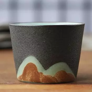 Японский керамический чайник-грелка – нагревательная свеча для чая и набор для заваривания чая кунг-фу или ароматерапии Cup A 5x4cm 50ml