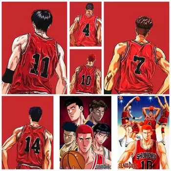 Японский классический баскетбольный мультфильм Slam Dunk Плакаты Белая бумага Аниме Фигурка Плакат Домашний декор Настенная живопись Бар Кафе Декоративная фреска 30x21cm