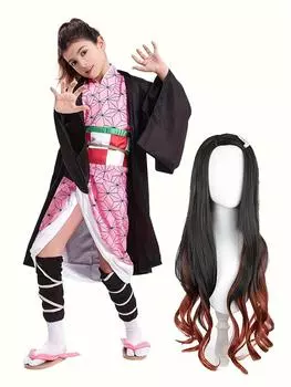 Японский комплект костюмов для косплея с животными для девочек, комплект платье + парик, детская одежда, подарок на Хэллоуин 4-5Y