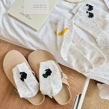 Японский кот Мультфильм Животное Ab Интересная иллюстрация Личность Дизайн Мужчины И Женщины Идеи Пряжа Хлопок Носки средней длины as the picture