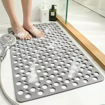 Японский коврик для душа и ванной, Защита окружающей среды, Безвкусный, Туалет, Бытовой, Ванна, Полый, Гидрофобный, Противоскользящая накладка 53x53cm белый
