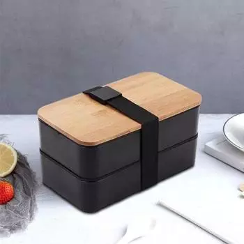 Японский ланч-бокс Bento для взрослых, герметичный контейнер для ланча с бамбуковой крышкой, 4 столовых прибора, коробка Bento для приготовления пищи с контролем порций A белый