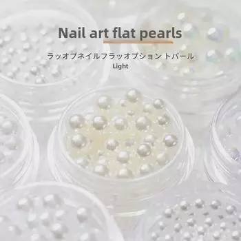 Японский маникюр 3D глянцевые жемчужно-белые аксессуары для ногтей с разноцветными алмазными бусинами