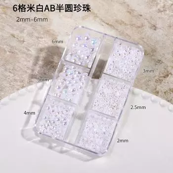 Японский маникюр с плоским дном, Чисто-бежевый жемчужный, Полукруглый, Полнокруглый хайлайт, Не отслаивается, Не выцветает, Аксессуары для ногтей