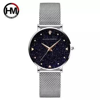 Японский механизм, ночная вспышка, звездное небо, циферблат, водостойкие креативные женские часы с бриллиантами, элегантные женские кварцевые часы