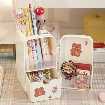 Японский милый креативный держатель для ручек на холодильник Ins Multifun, ящик для хранения канцелярских принадлежностей, кавайный настольный органайзер большой вместительности