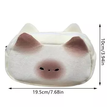 Японский милый мультяшный сиамский кот ПУ хлеб плюшевая ручка сумка большая емкость кавайный мальчик девочка пенал канцелярские принадлежности школьные принадлежности 23.5x4x13cm